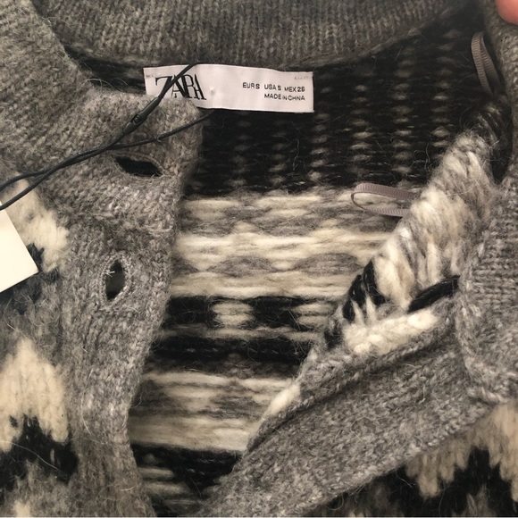 ❌SOLD!!!❌ BNWT Zara alpaca blend clunky knit wool sweater - Picture 6 of 6